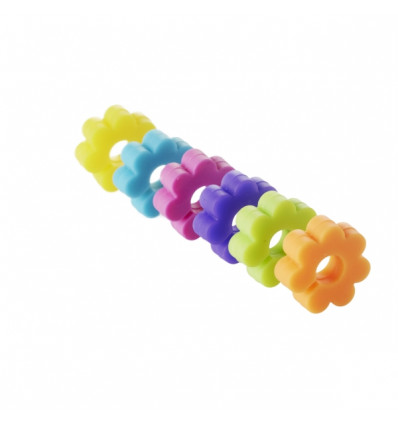 SET 6 GLASMARKEERDERS BLOEM SILICONE