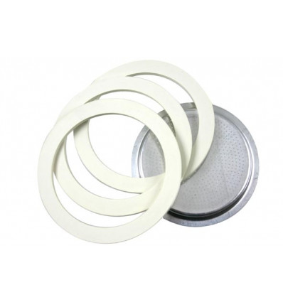 SET 3 RINGEN MET FILTER BIALETTI 6TAS MOKA EXPRESS DAMA BREAK MOKA TIMER