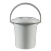TOILETEMMER 10L GRIJS MET DEKSEL D31xH32 NACHTEMMER