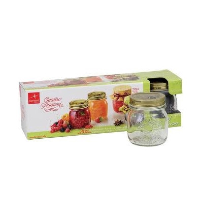 SET 4 BOKALEN 25CL MET DEKSEL QUATTRO STAGIONI BORMIOLI ROCCO