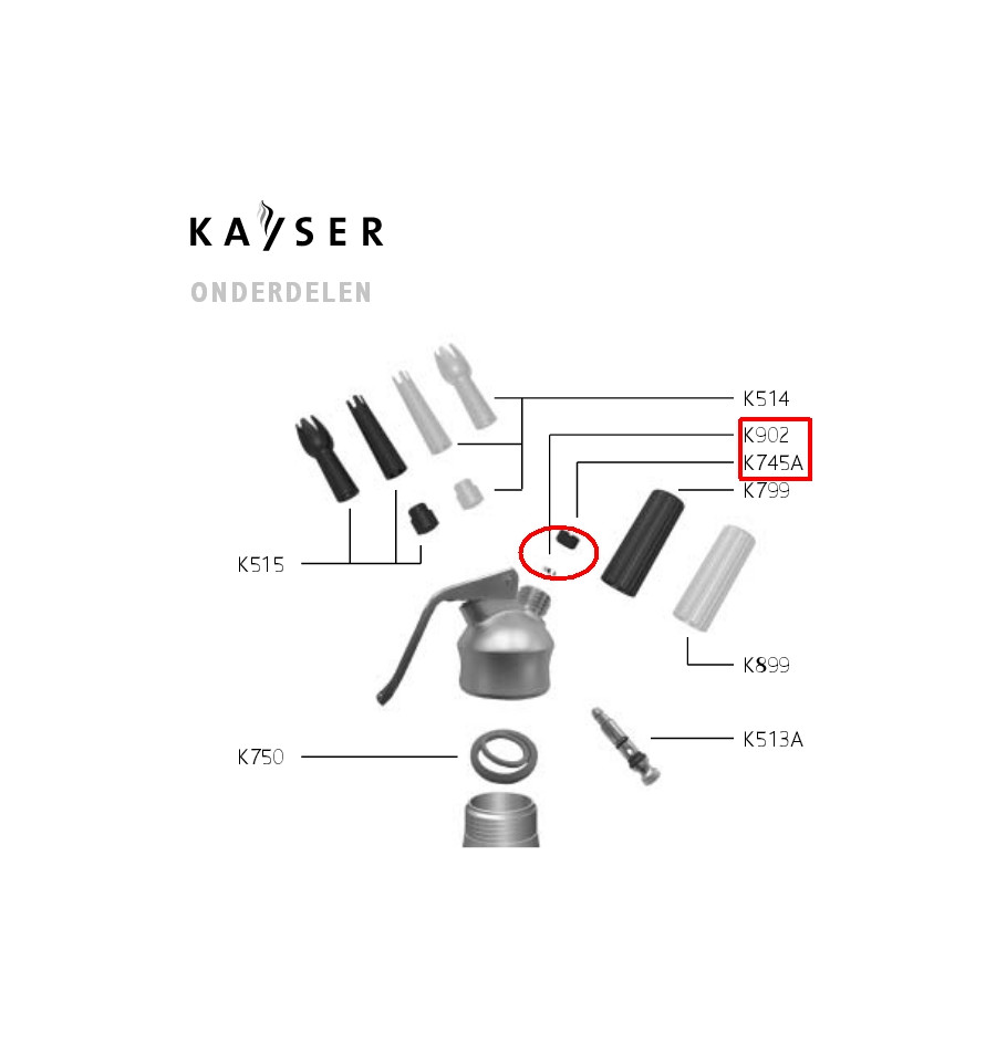 vocaal geleidelijk controller INOX RING+RUBBER SLAGROOMSPUIT KAYSER SIFON - Willems