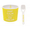 IJSROOM BOWL 8.5cm MET LEPEL GEEL HAPPY LIFE KEEP CALM AND EAT ICE CREAM