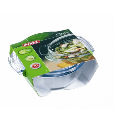 KOOKPOT ROND 1L PYREX MET DEKSEL