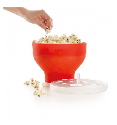 POPCORN MAKER ROOD MET DEKSEL 2.8L 20CM LEKUE