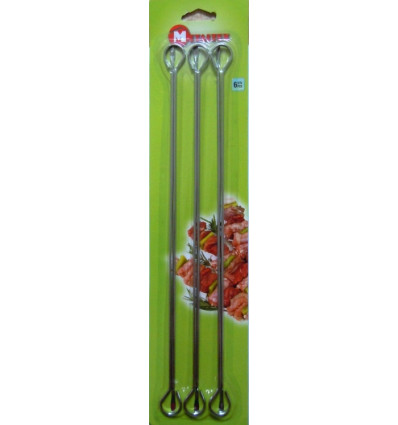 SET 6 BROCHETTEN SPIESEN 35CM CHROOM