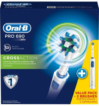 SET 2 TANDENBORSTELS PRO690 ORAL-B BRAUN