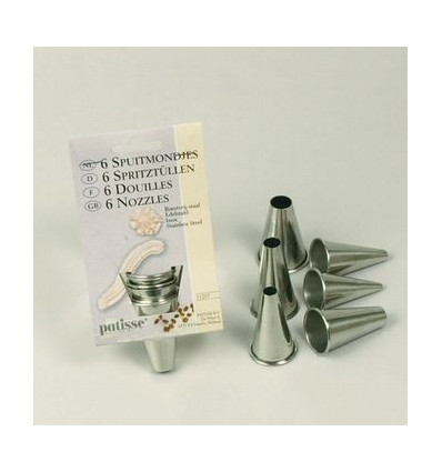 SET 6 INOX SPUITMONDJES effen