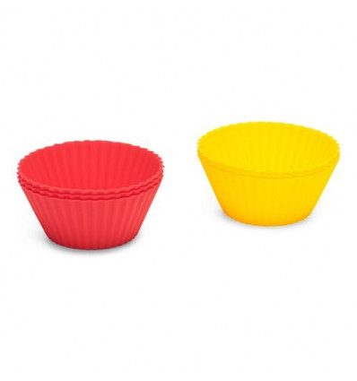 SET 6 MUFFIN-VORMPJES FLEX SILICONE DIA 7CM