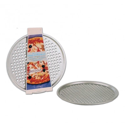 PIZZA BAKPLAAT 31CM GEPERFOREERD ROND KROKANT SILVER-TOP