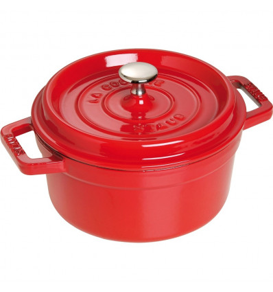 KOOKPOT ROND 22CM CHERRY ROOD STAUB 2.6L COCOTTE KERSROOD