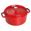 KOOKPOT ROND 24CM CHERRY ROOD STAUB 3.8L COCOTTE KERSROOD