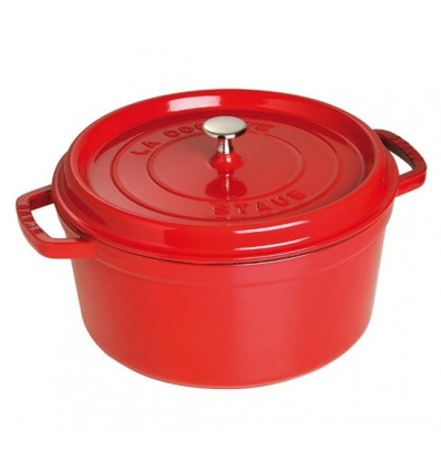 KOOKPOT ROND 26CM CHERRY ROOD STAUB 5.2L COCOTTE KERSROOD