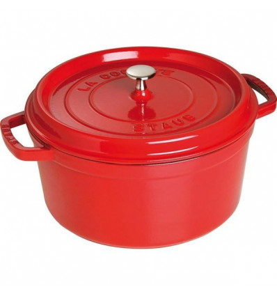 KOOKPOT ROND 30CM CHERRY ROOD STAUB 8.4L COCOTTE KERSROOD