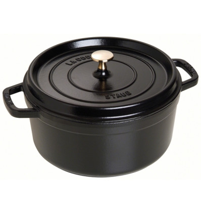 KOOKPOT ROND 26CM ZWART STAUB 5.2L COCOTTE