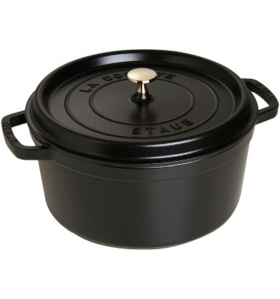 KOOKPOT ROND 30CM ZWART STAUB 8.35L ideaal om te stoven