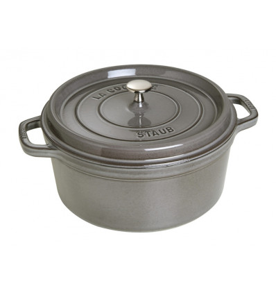 KOOKPOT ROND 24CM GRIJS STAUB 3.8L COCOTTE