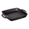 GRILLPAN 23x23CM ZWART MET 2 HANDGREPEN ideaal om te grillen