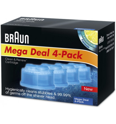 4x VULLING CLEAN&RENEW SHAVER BRAUN REFILL CARTRIDGE