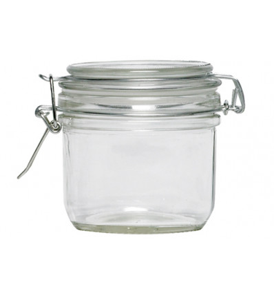 GLAZEN POT MET CLIPDEKSEL 17.5CL D8.5xH8.5cm