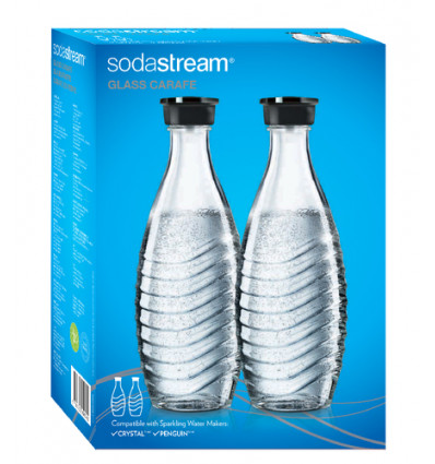 2 GLAZEN FLESSEN 0.7L SODASTREAM KARAF VOOR CRYSTAL EN PENGUIN TOESTELLEN