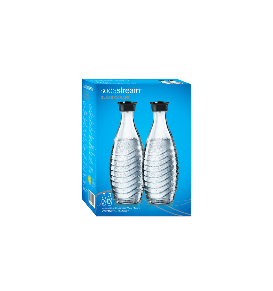 2 GLAZEN FLESSEN 0.6L SODASTREAM KARAF VOOR CRYSTAL EN PENGUIN