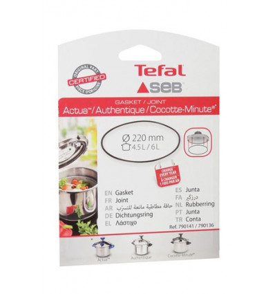 DICHTING SEB 4.5L + 6L SNELKOKER COCOTTE MINUTE DIA220MM BINNENMAAT POT OLD
