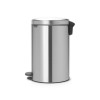 PEDAALEMMER 20L NEWICON MATT STEEL soepele, stille en geurdichte sluiting