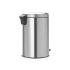 PEDAALEMMER 20L NEWICON MATT STEEL soepele, stille en geurdichte sluiting