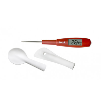 THERMO SPATEL+LEPEL MET THERMOMETER (ook inductie) YOOCOOK -50/+300 GRADEN