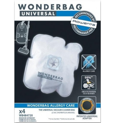 4 STOFZAK WONDERBAG 5L ALLERGY CARE WIT KLEINE STEUNPLAAT RO5938 ENDURA