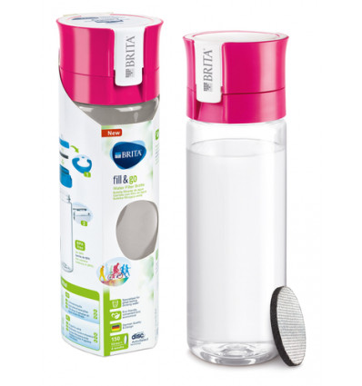 DRINKFLES 0.6L BRITA FILL&GO VITAL ROZE PINK MET WATERFILTER