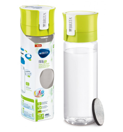 DRINKFLES 0.6L BRITA FILL&GO VITAL GROEN LIME MET WATERFILTER