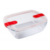 PYREX SCHAAL MET DEKSEL 2.5L RECHTHOEKIG 28x20x8cm COOK&HEAT BOROSILICAATGLAS