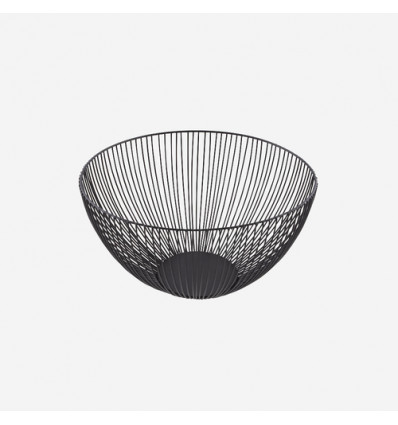 MAND WIRE ZWART ROND 25cm H14cm POINT-VIRGULE