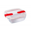 PYREX SCHAAL MET DEKSEL 1L VIERKANT 20x17x6cm COOK&HEAT BOROSILICAATGLAS