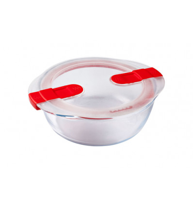 PYREX SCHAAL MET DEKSEL 1.1L ROND 20x18x7cm COOK&HEAT BOROSILICAATGLAS