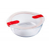 PYREX SCHAAL MET DEKSEL 2.3L ROND 26x23x8cm COOK&HEAT BOROSILICAATGLAS