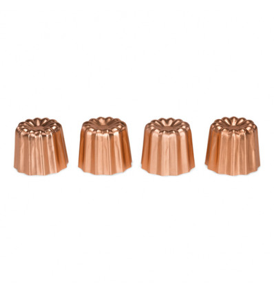 SET 4 CANNELE VORMEN 4.5CM KOPERKLEUR CANELE BORDELAIS