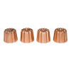 SET 4 CANNELE VORMEN 4.5CM KOPERKLEUR CANELE BORDELAIS