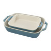 SET 2 OVENSCHOTELS 20x27+20x16cm TURKOIS TURQUOISE STAUB