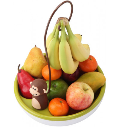 FRUITSCHAAL MET BANANENSTAANDER MONKEY BANANENHOUDER