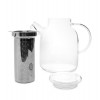 THEEPOT GLAS 1.5L MET INOX FILTER S&P PARIS MET GLAZEN DEKSEL