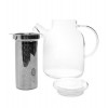 THEEPOT GLAS 1.5L MET INOX FILTER S&P PARIS MET GLAZEN DEKSEL