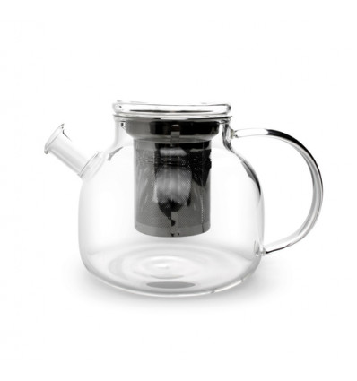 THEEPOT GLAS 0.75L MET INOX FILTER ONA VIENNA EN GLAZEN DEKSEL