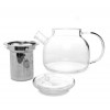 THEEPOT GLAS 0.75L MET INOX FILTER ONA VIENNA EN GLAZEN DEKSEL