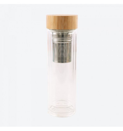 THEE FLES 420ML DUBBELWANDIG MET INFUSERTHEEFLES