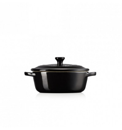 OVAAL STOOFPOTJE 12CM EBBEN ZWART MINI LE CREUSET AARDEWERK COCOTTE