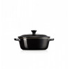 OVAAL STOOFPOTJE 12CM EBBEN ZWART MINI LE CREUSET AARDEWERK COCOTTE