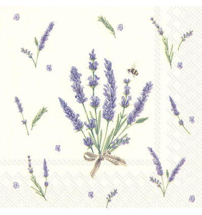 20 SERVETTEN 25x25cm BOUQUET LAVENDER IHR