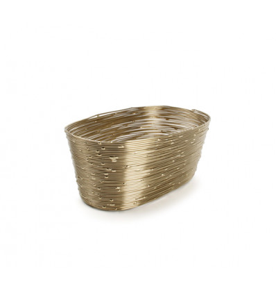 MAND OVAAL WIRE GOUDKLEUR 17.5x10xH7cm S&P